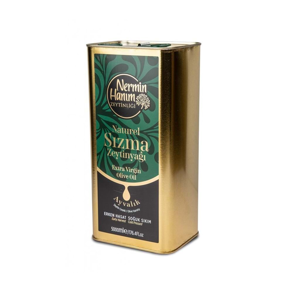 Erken Hasat Naturel Soğuk Sıkım Zeytinyağı 5 Lt Teneke